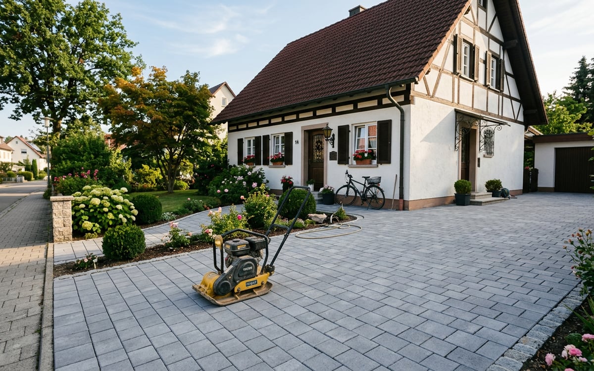 Einfahrtspflasterung
